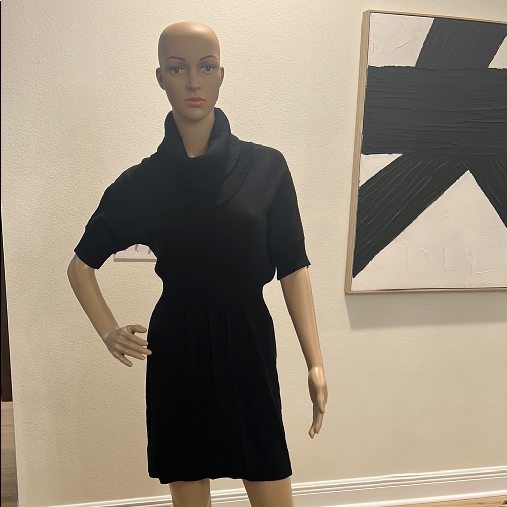 Elegant Black Cowl Neck Dress